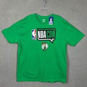 NBA CON Boston Celtics Double Sided Logo Short Sleeve Tee-Shirt Green 2XL NWT's